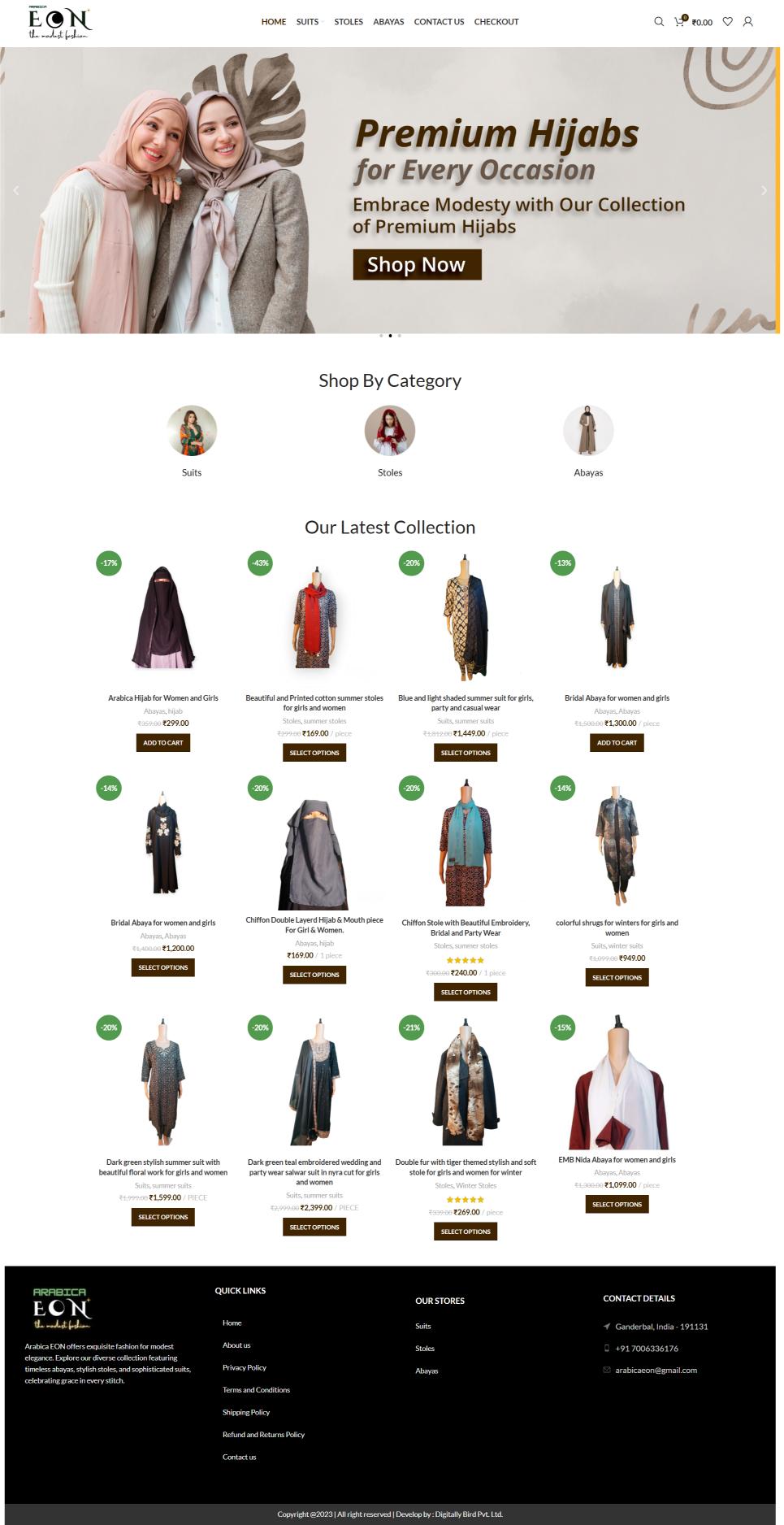Arabica EON – Modest Fashion eCommerce Website