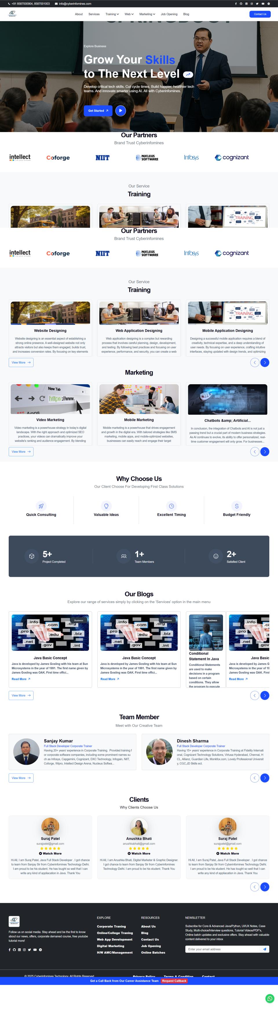 Cyber Infomines – IT Training & Corporate Solutions Website